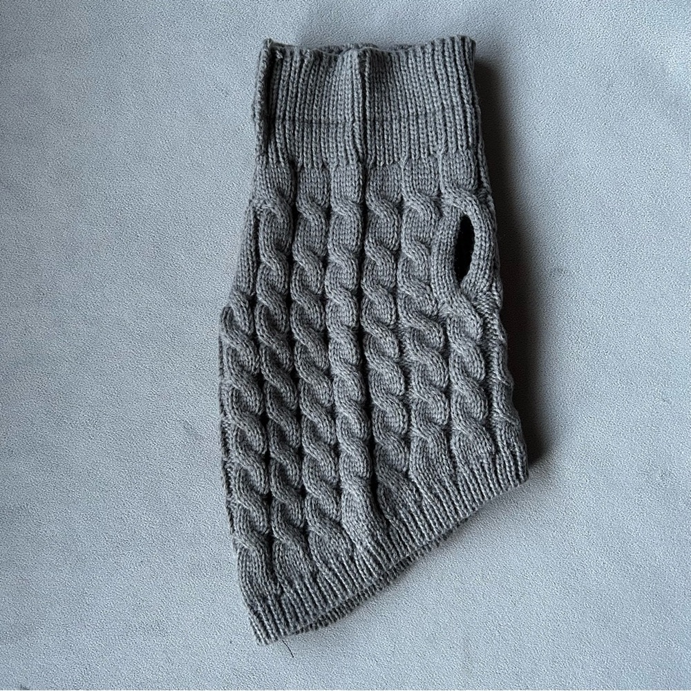 Pet Sweater ~ Grey Cable Knit ~ Brand New!